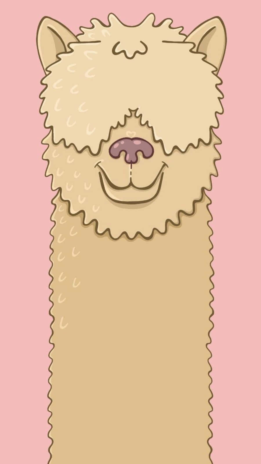 Cute Brown Llama Wallpaper