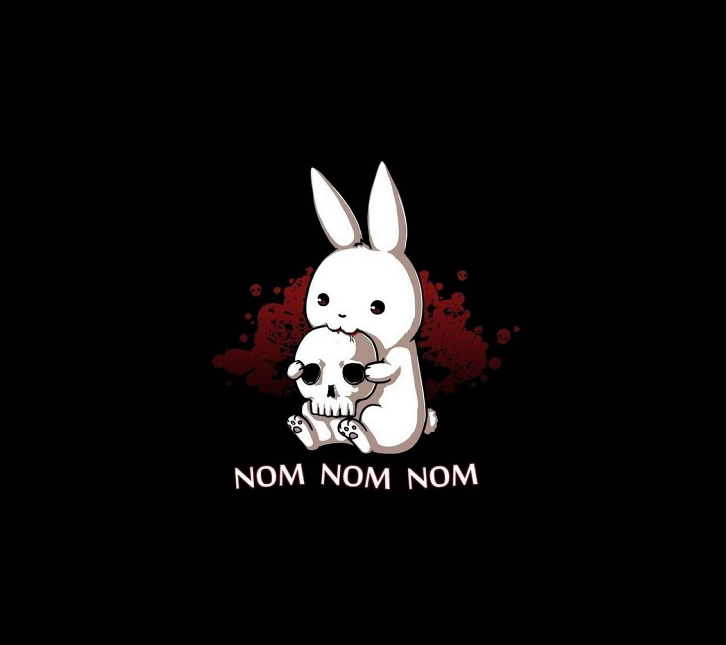 Cute Bunny Holding A Skull Wallpaper