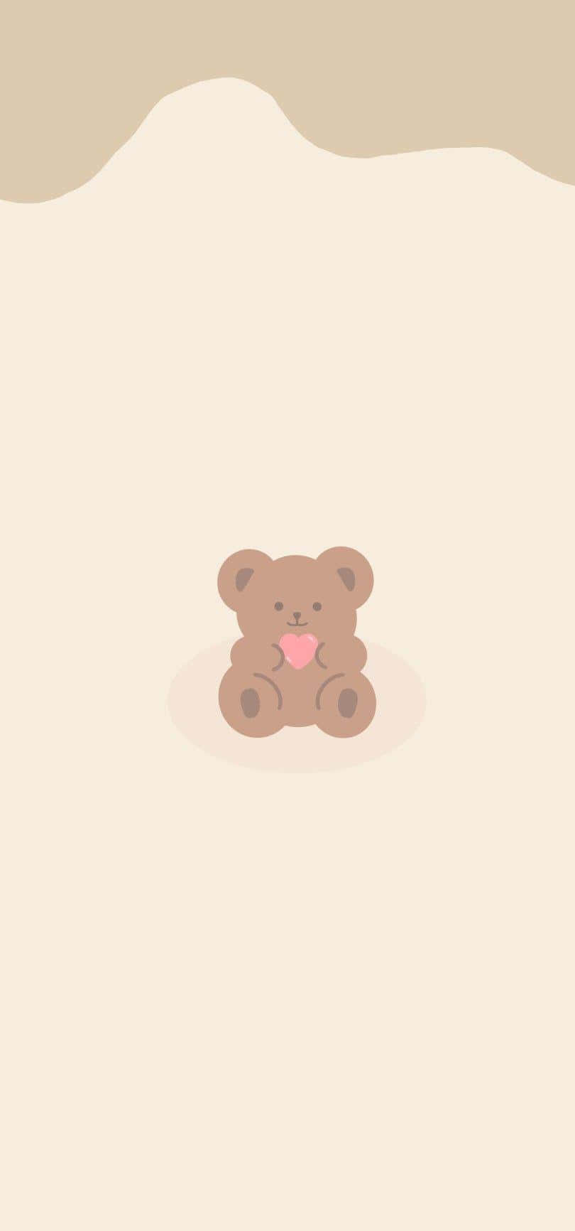 Cute Cartoon Bear Illustration Wallpaper