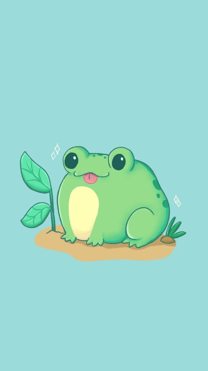 Cute Cartoon Frog Illustration Wallpaper