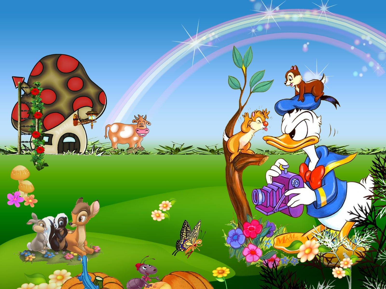 Cute Cartoon Illustration Of Donald Duck Wallpaper