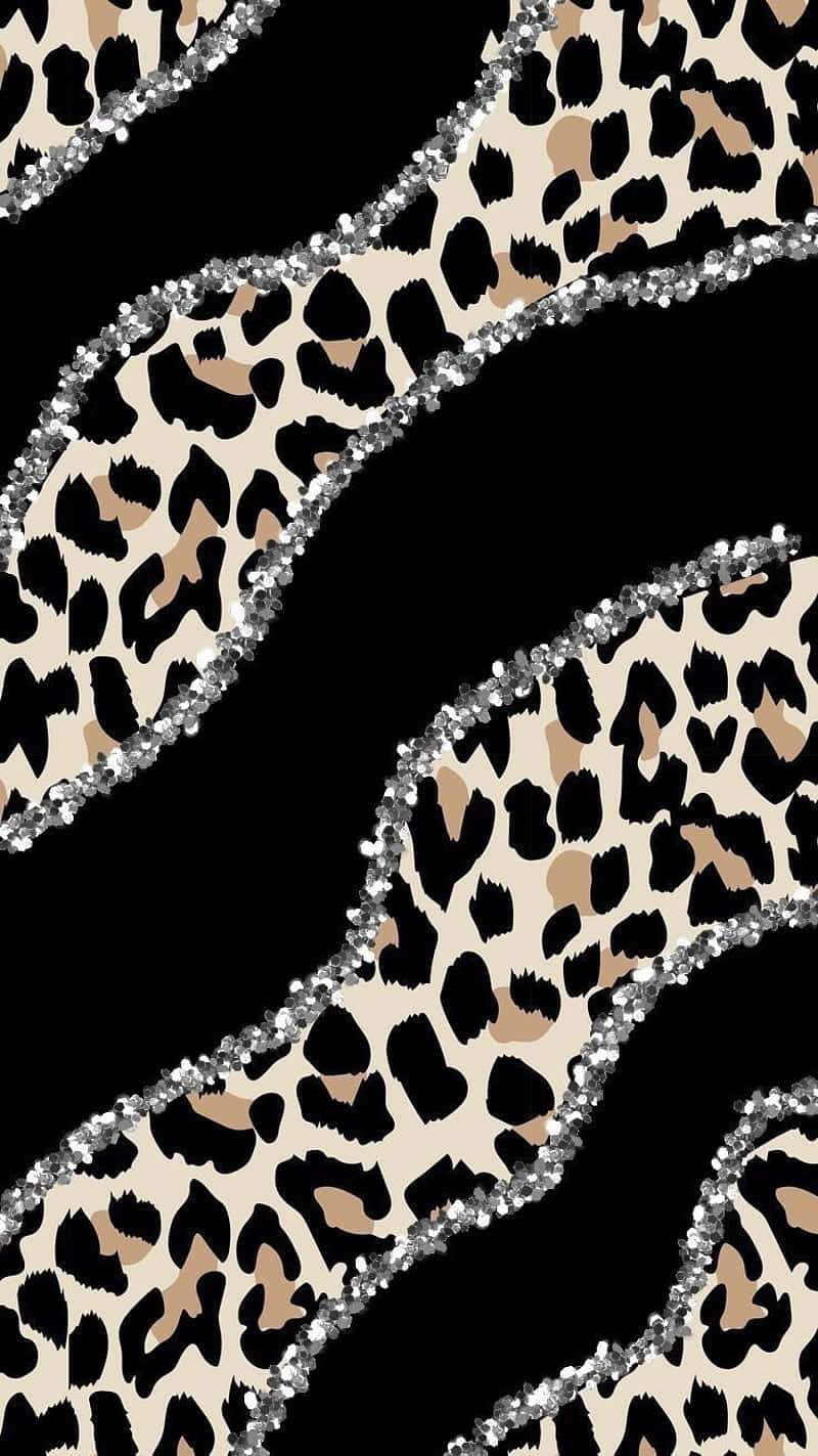 Cute Cheetah Print With Silver And Black Wallpaper