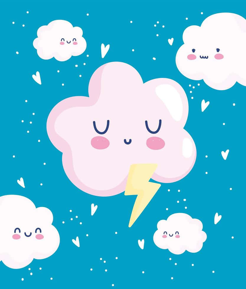 Cute Clouds Lightning Wallpaper