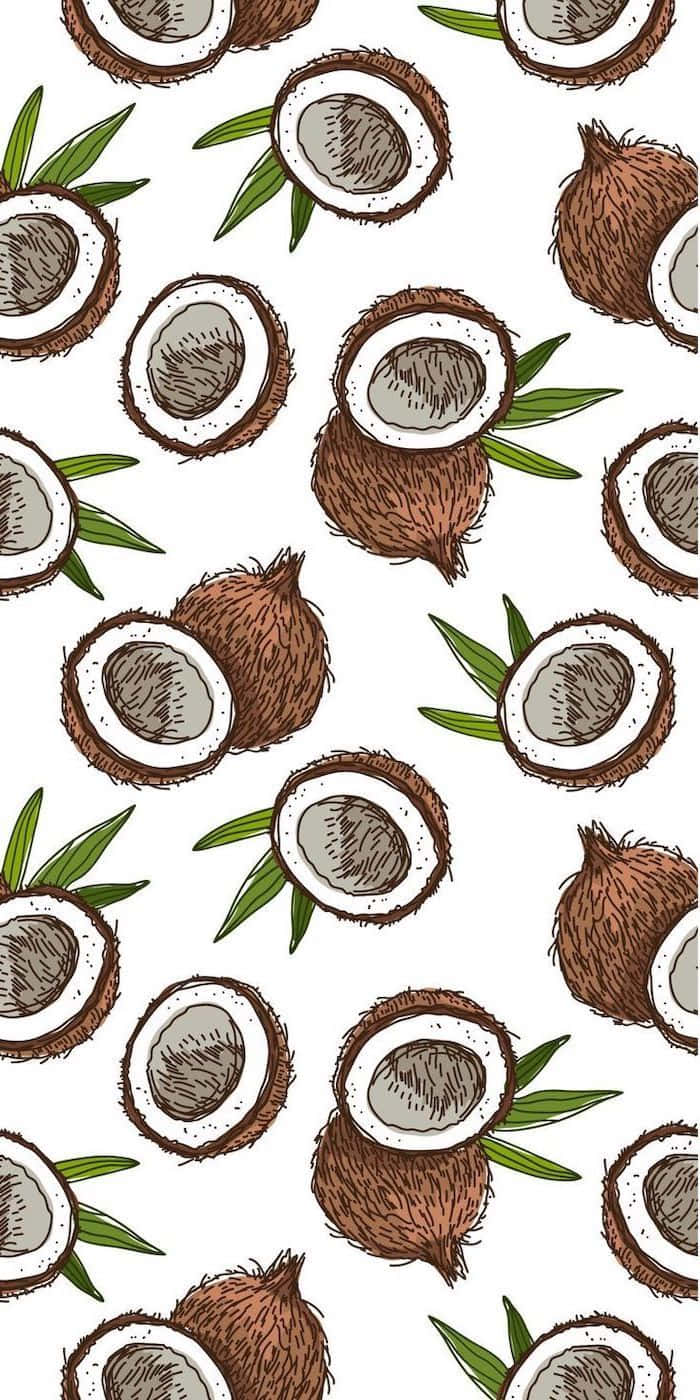 Cute Coconut Summer Phone Wallpaper