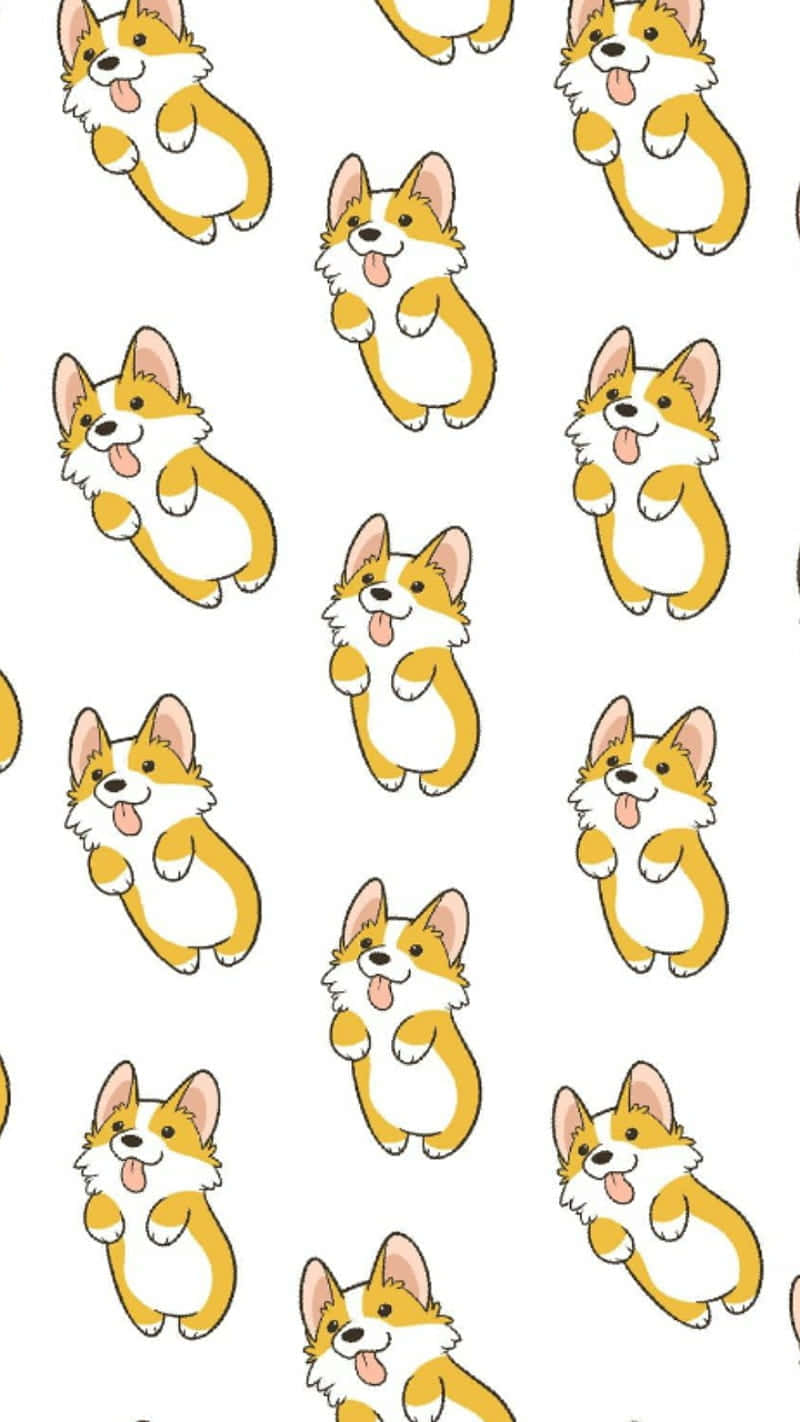 Cute Corgi Art Design Wallpaper