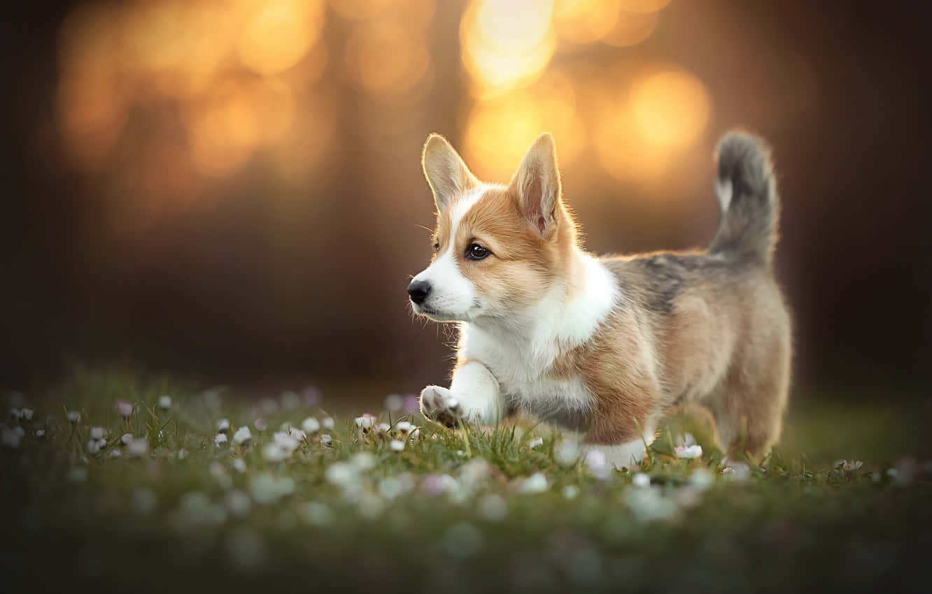 Cute Corgi Dog Running Wallpaper