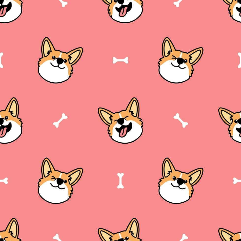 Cute Corgi Face Pattern Wallpaper