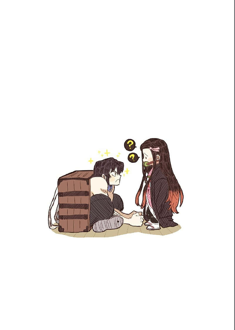 Cute Demon Slayer Characters Inosuke And Nezuko Wallpaper