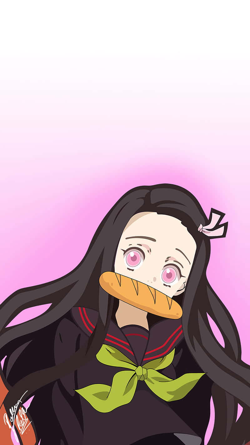 Cute Demon Slayer Nezuko Kamado Vector Art Wallpaper