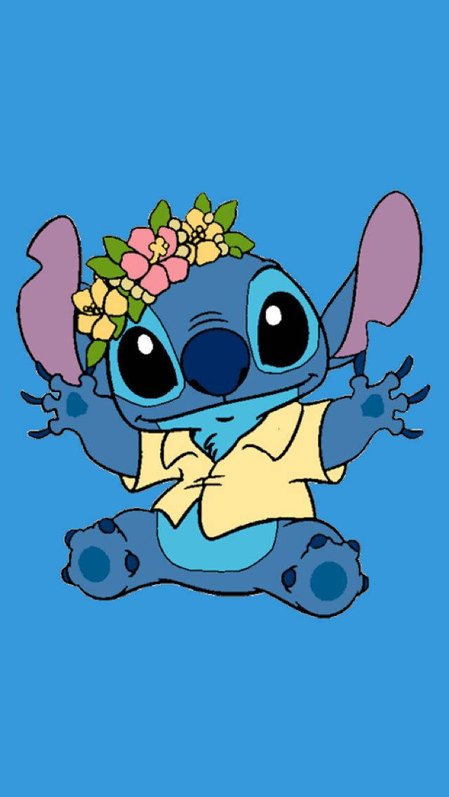 Cute Disney Stitch Flower Crown Wallpaper