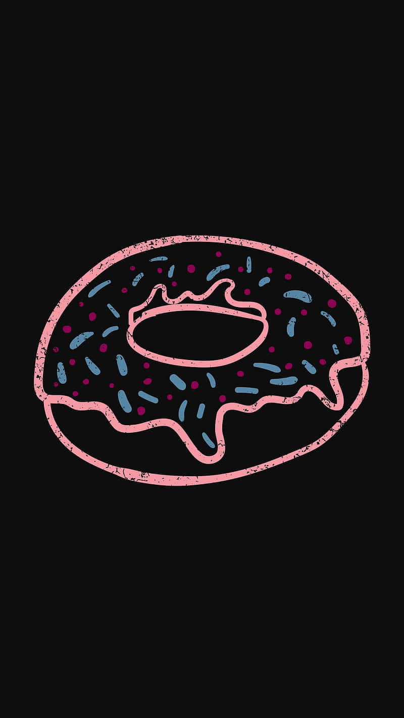 Cute Donut With Colorful Sprinkles And Happy Face Wallpaper