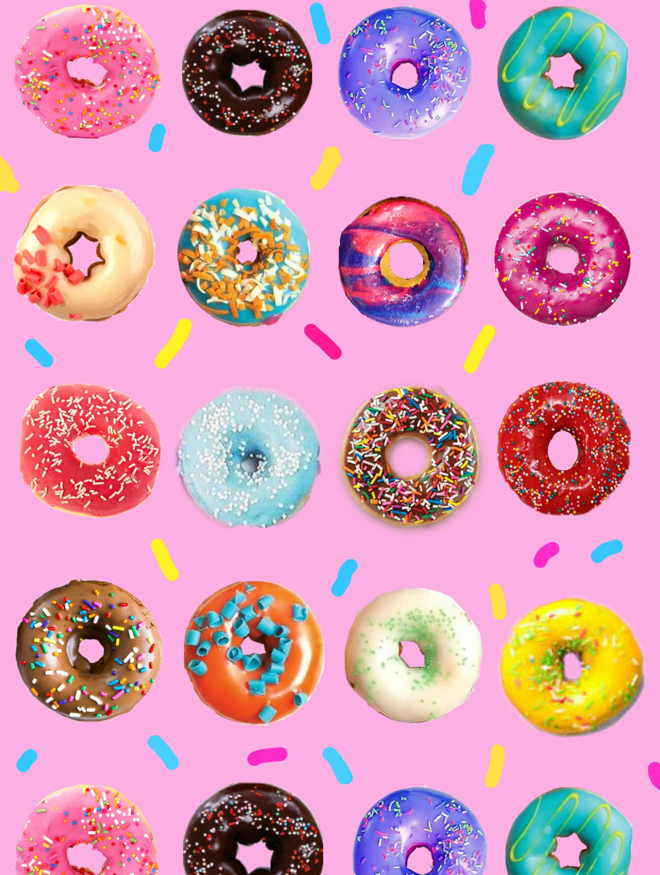 Cute Donut With Sprinkles And Smile Wallpaper