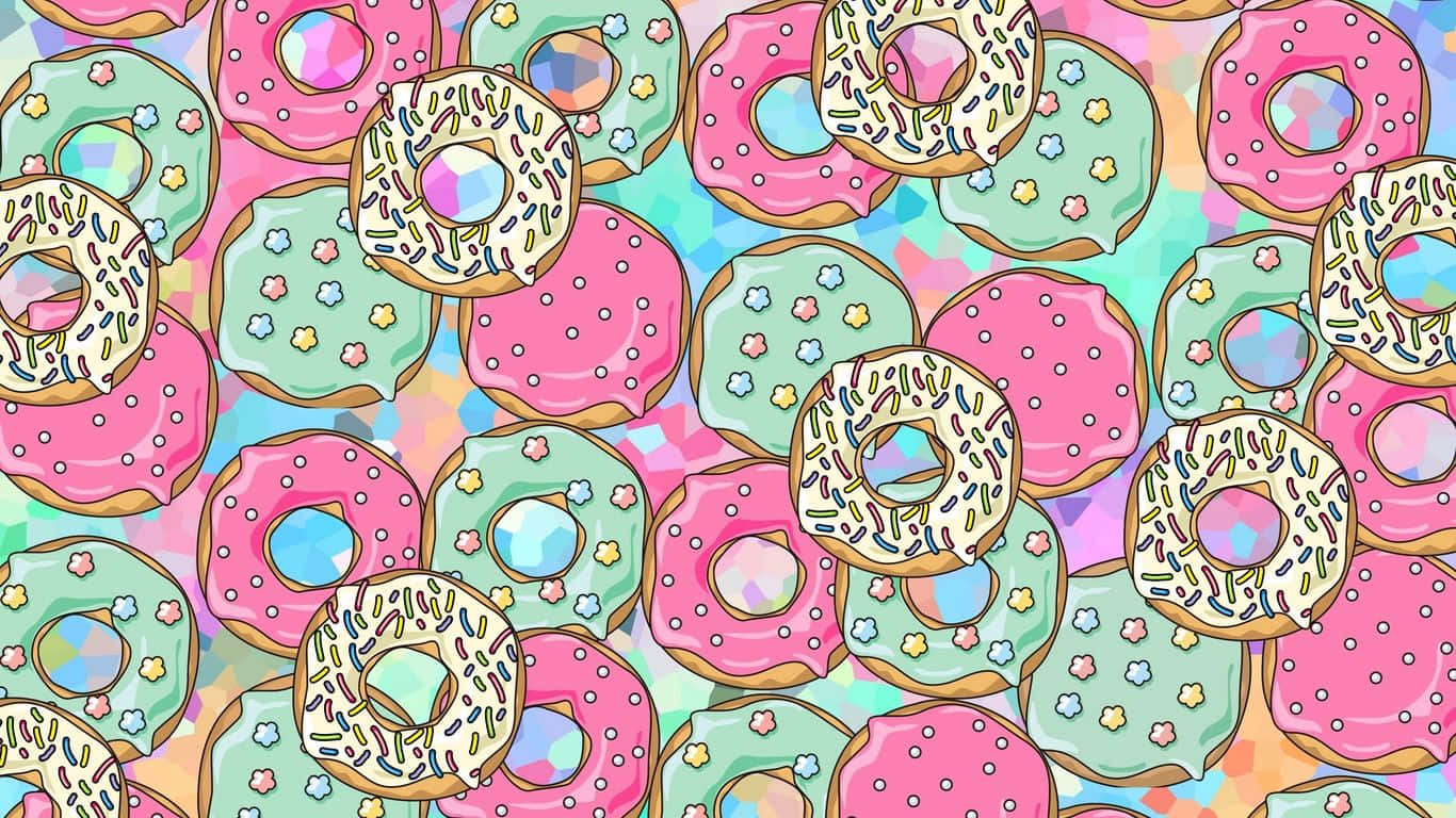 Cute Donut With Sprinkles Wallpaper