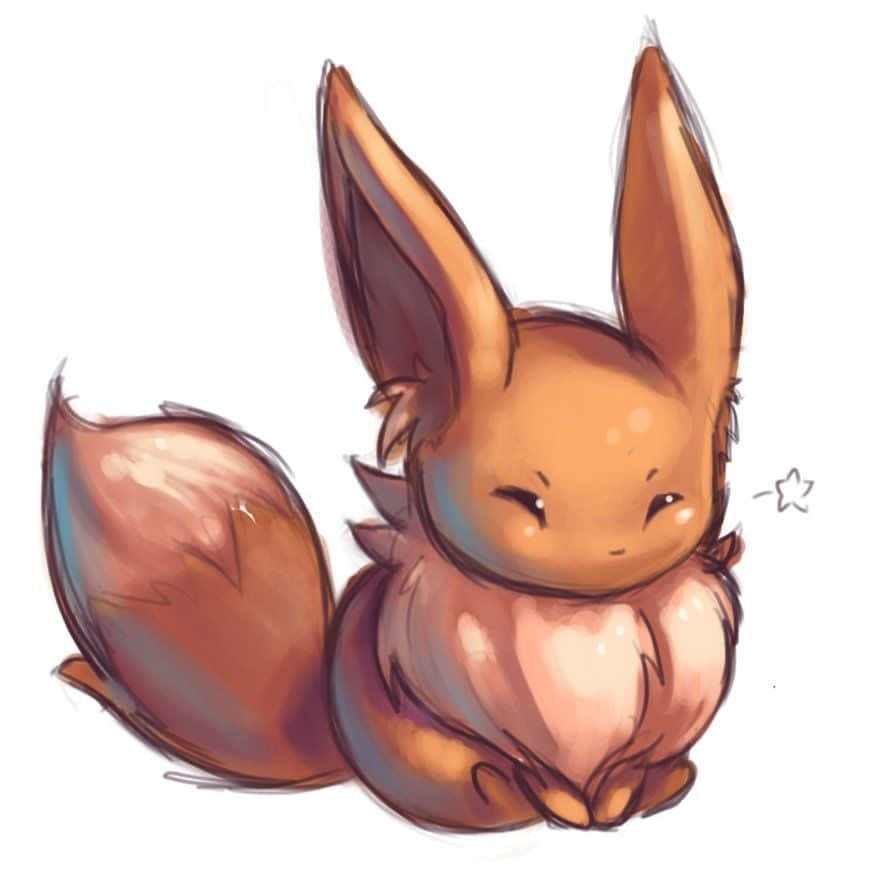 Cute Eevee Digital Painting Wallpaper