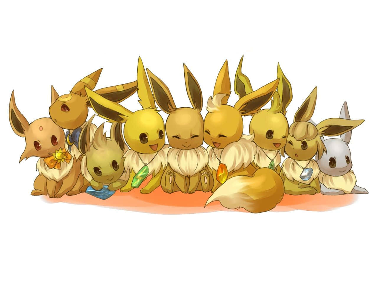 Cute Eevee Holding Stones Wallpaper