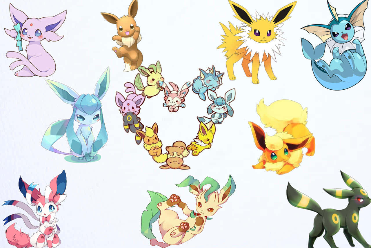 Cute Eeveelutions Collection Wallpaper