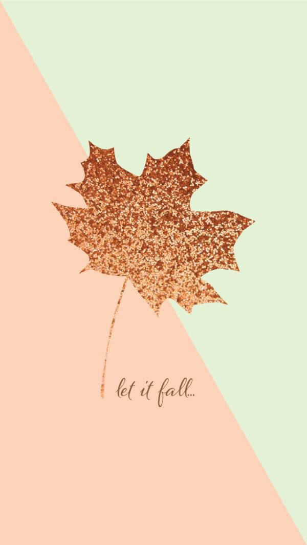 Cute Fall Phone Peach Green Wallpaper