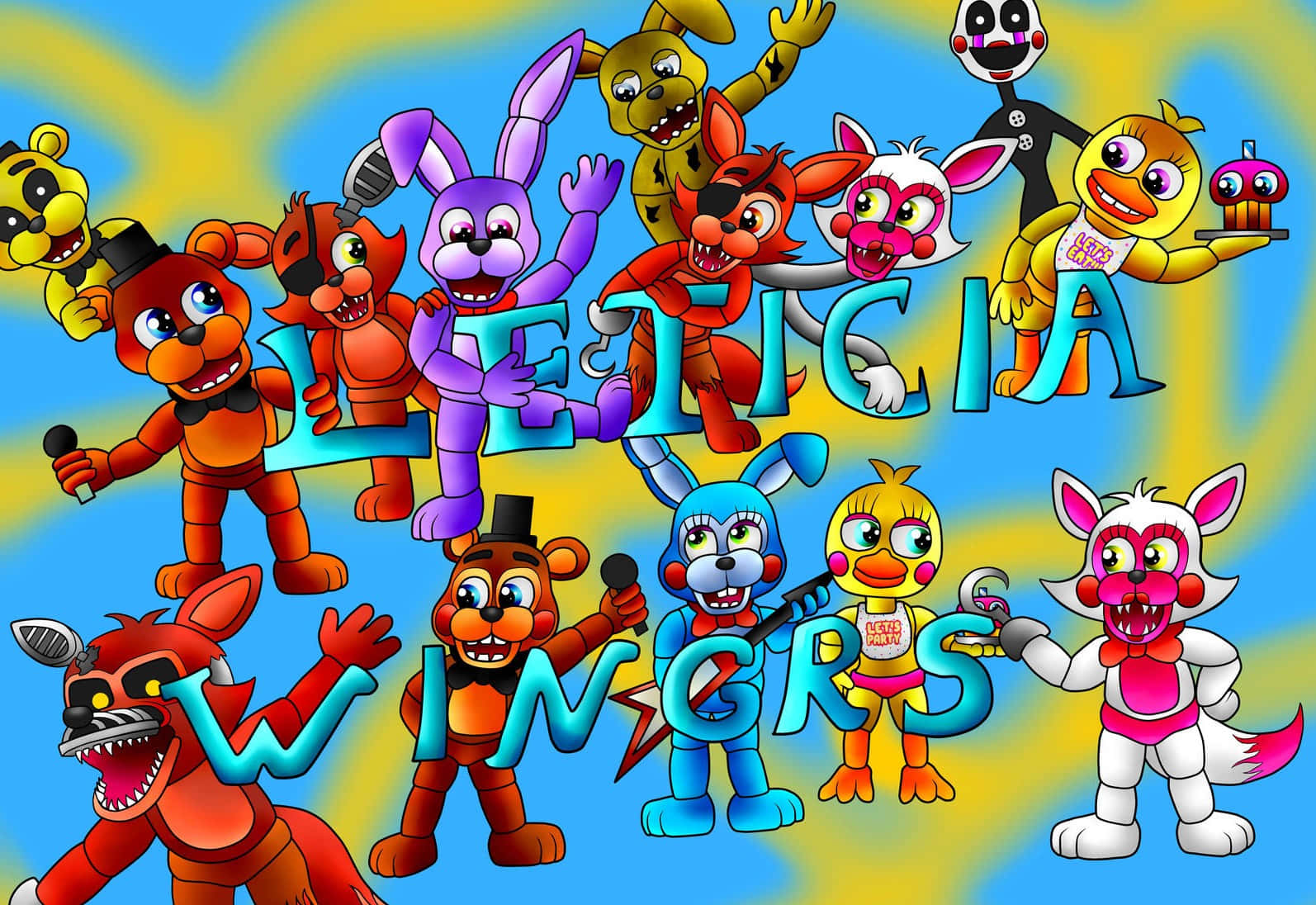 Cute Fnaf Leticia Wingrs Art Wallpaper