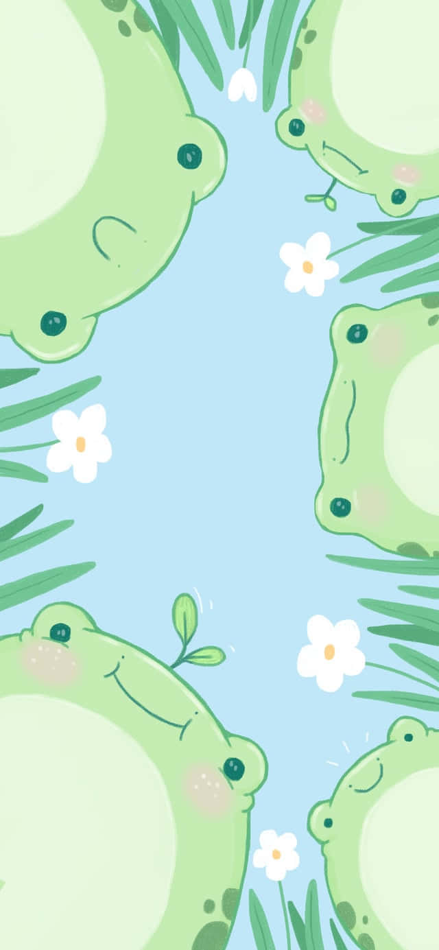 Cute Frog Illustrationi Phone Wallpaper Wallpaper