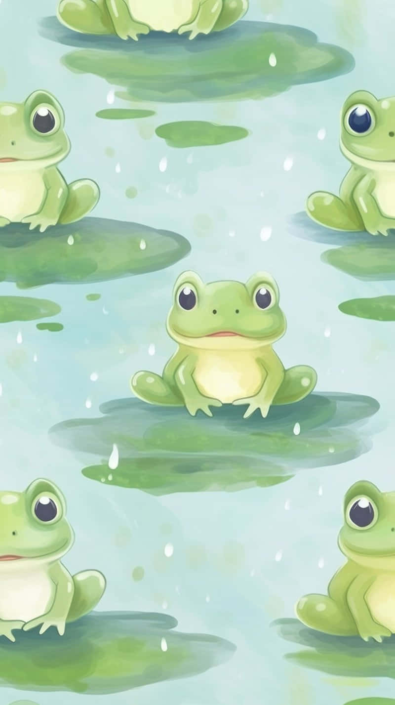 Cute Frog Illustrationi Phone Wallpaper Wallpaper