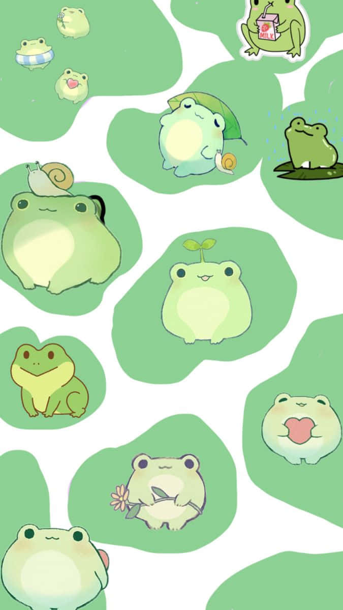 Cute Frog Illustrationsi Phone Wallpaper Wallpaper