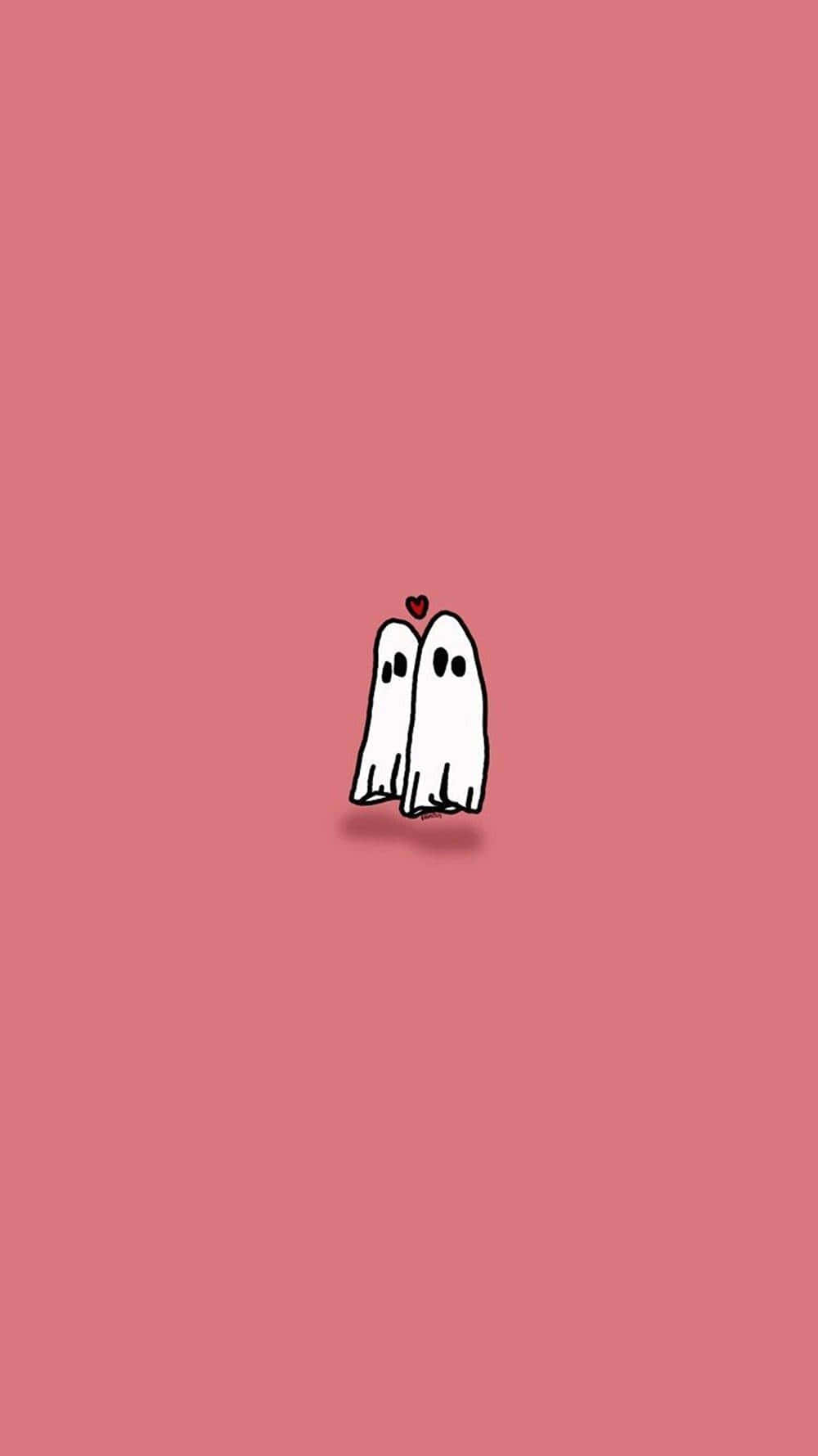 Cute Ghost Couple Love Illustration Wallpaper