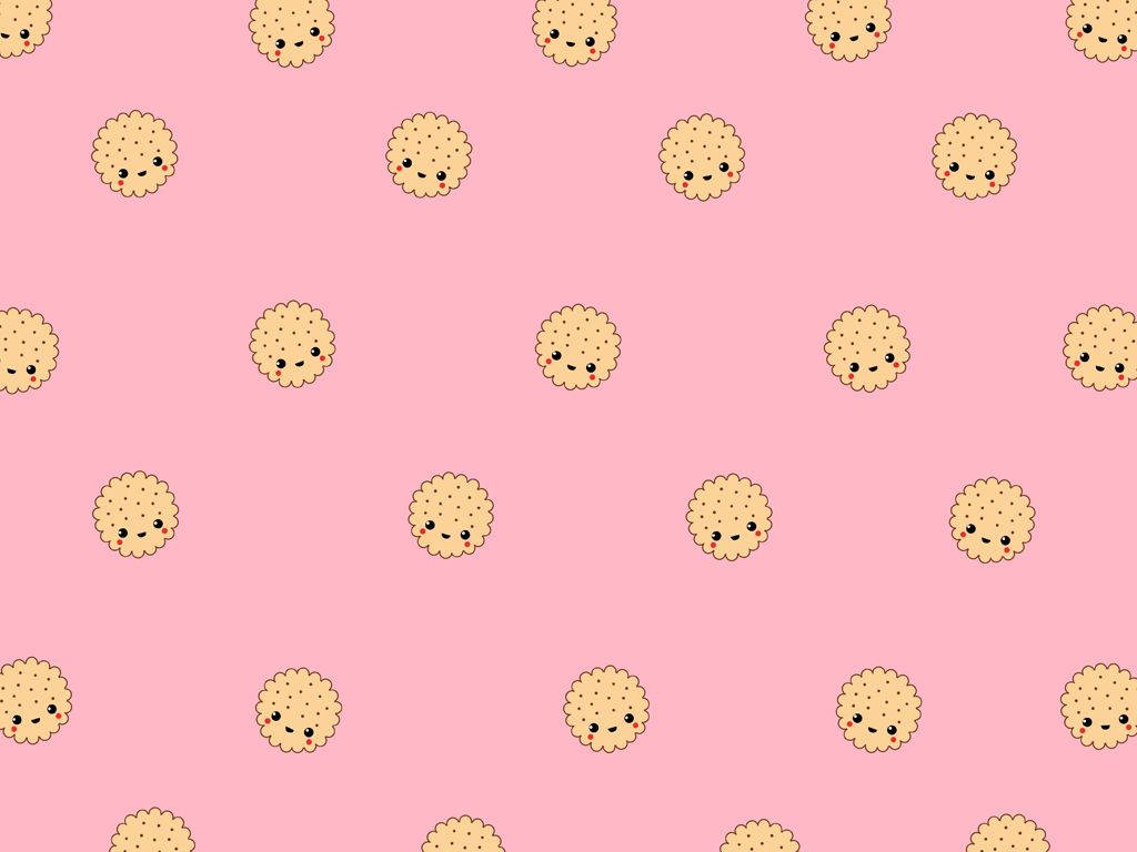 Cute Girly Biscuit Cartoon Wallpaper