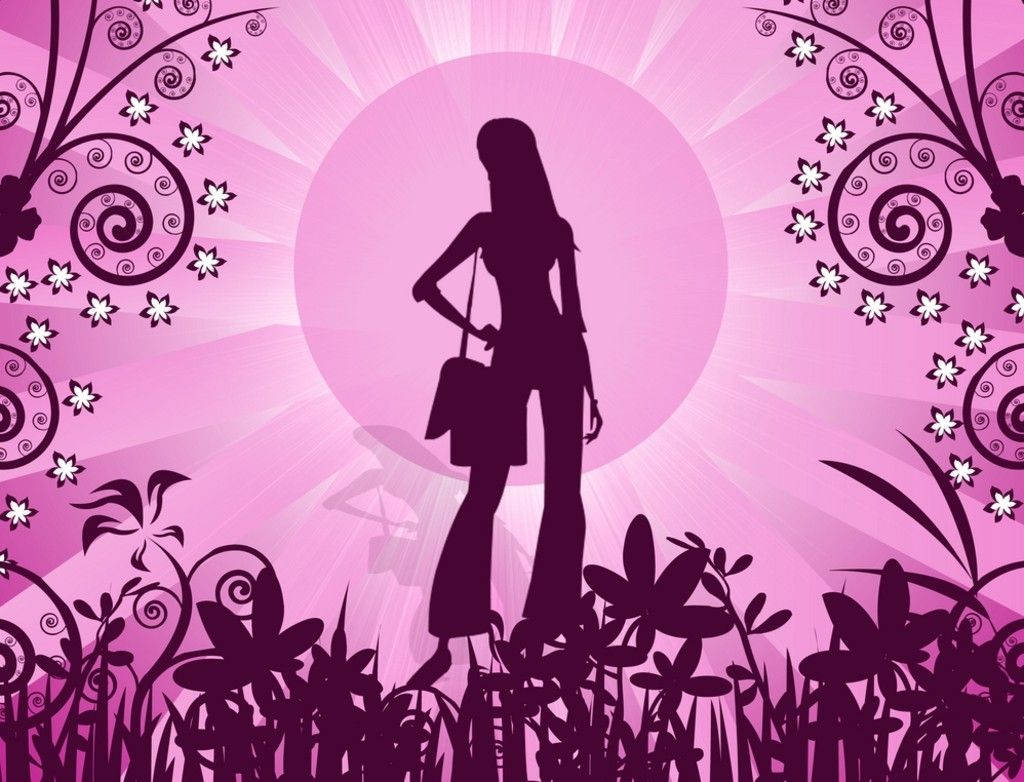 Cute Girly Silhouette Wallpaper