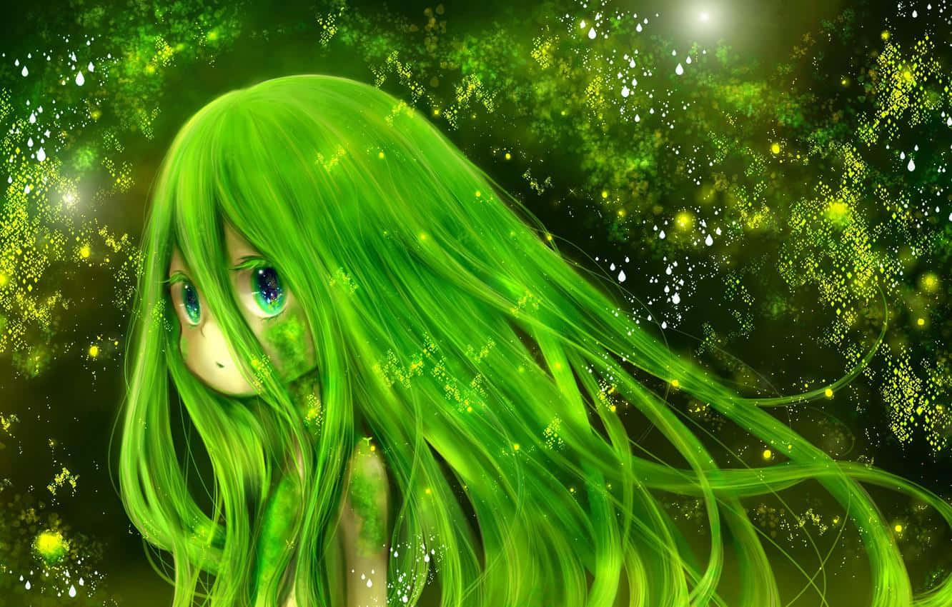 Cute Green Kawaii Anime Wallpaper