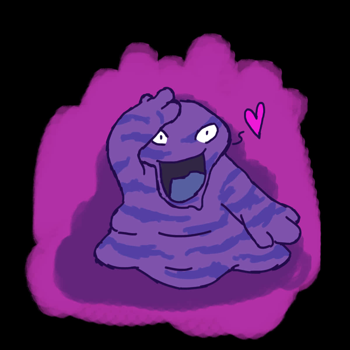 Cute Grimer With Hearts Desktop Wallpaper