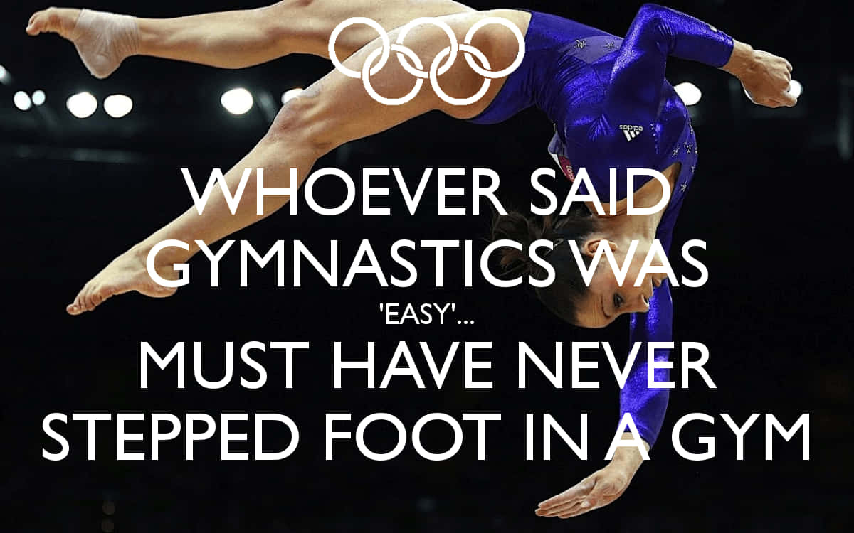 Cute Gymnastics Backflip With Quote Wallpaper