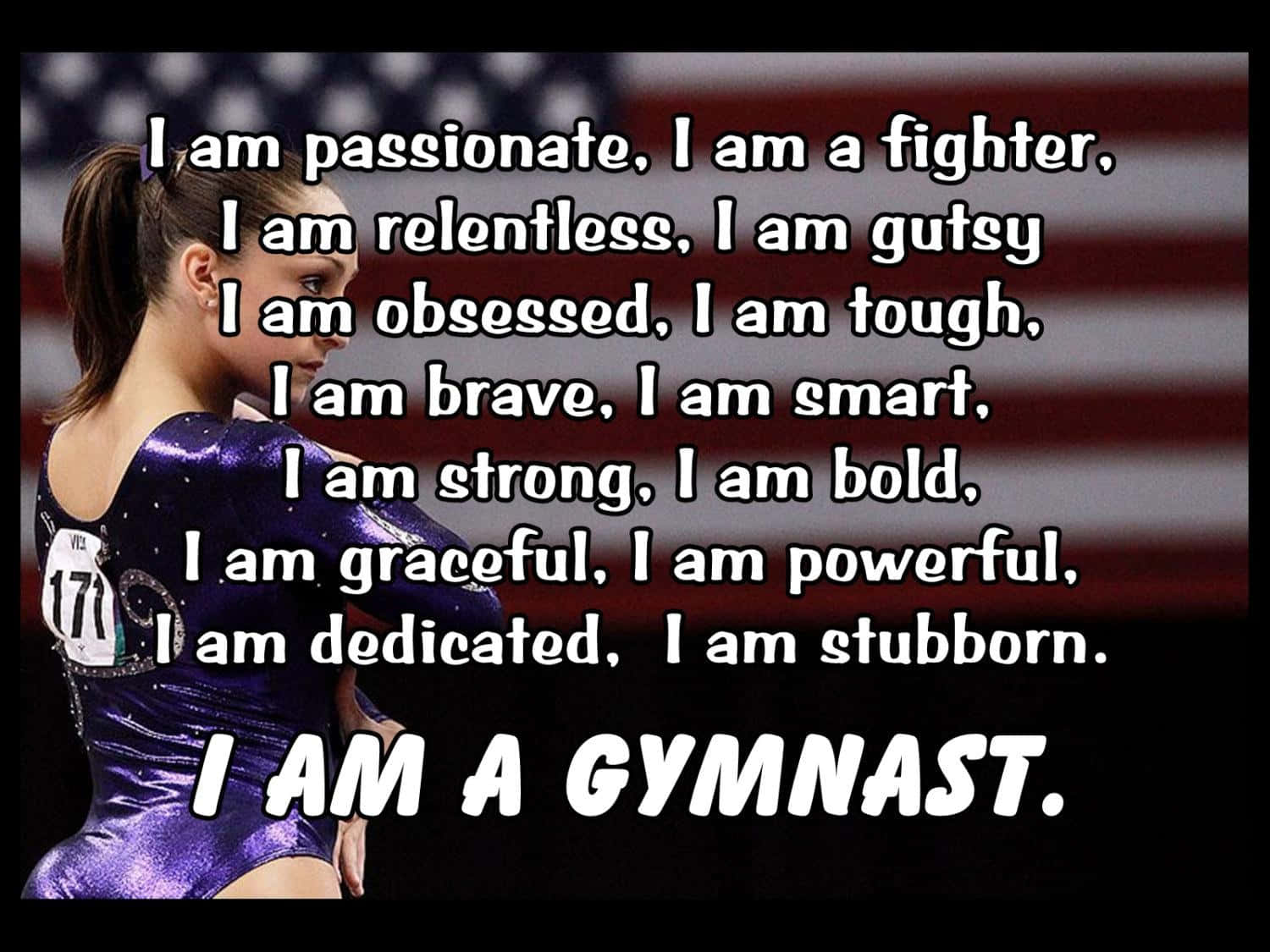 Cute Gymnastics I Am Quote Wallpaper