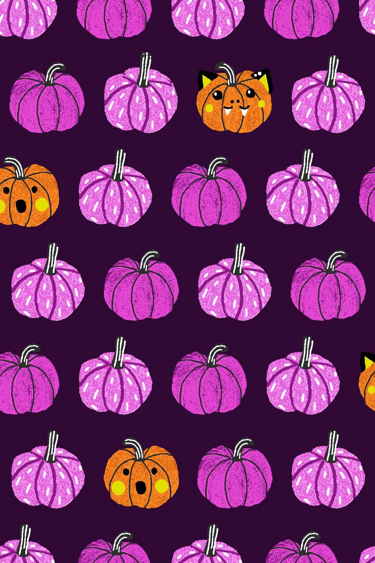 Cute Halloween Pumpkin Pattern Wallpaper