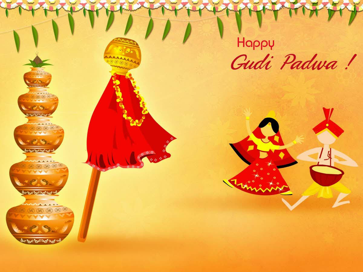 Cute Happy Gudi Padwa Banner Wallpaper