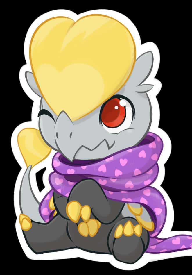 Cute Jangmo-o With Purple Scarf Wallpaper