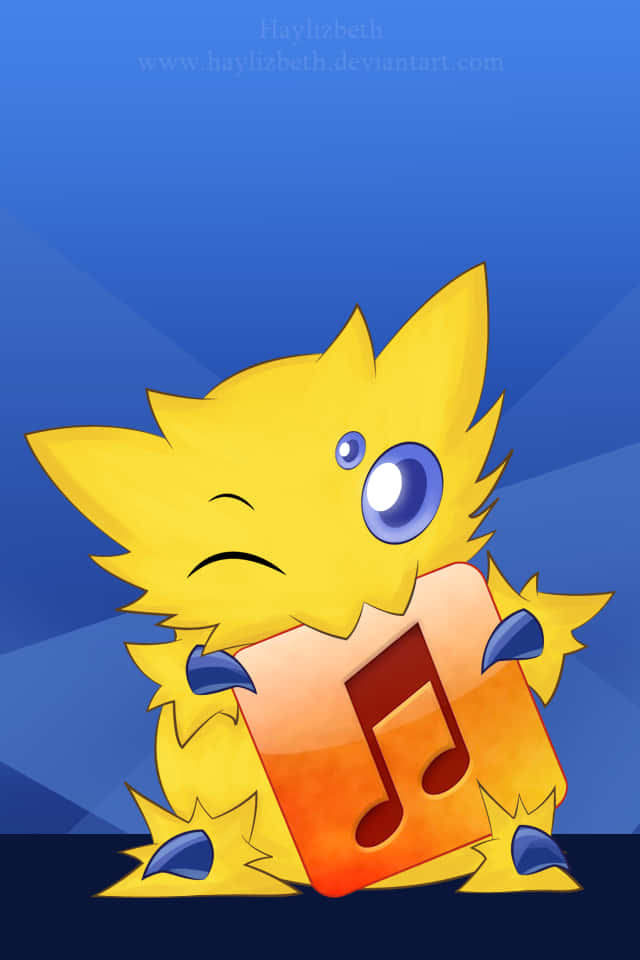 Cute Joltik Blue Background Wallpaper