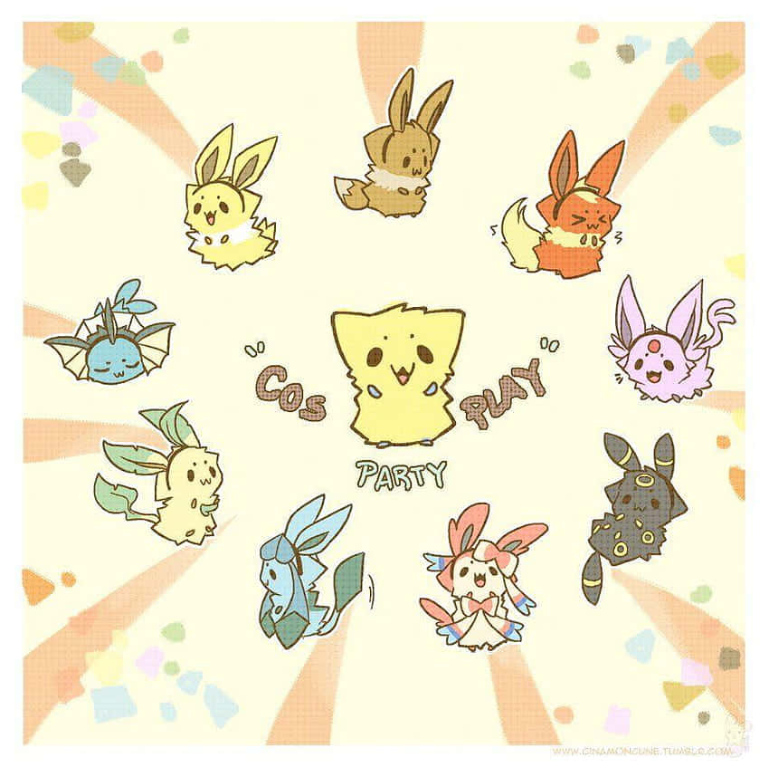 Cute Joltik Eeveelutions Wallpaper