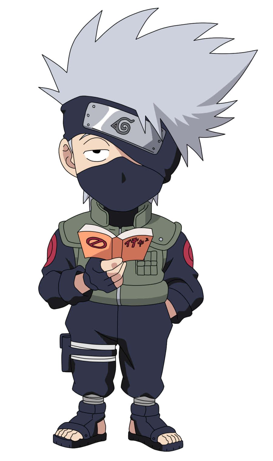 Cute Kakashi Hatake Reading Icha Icha Chibi Wallpaper