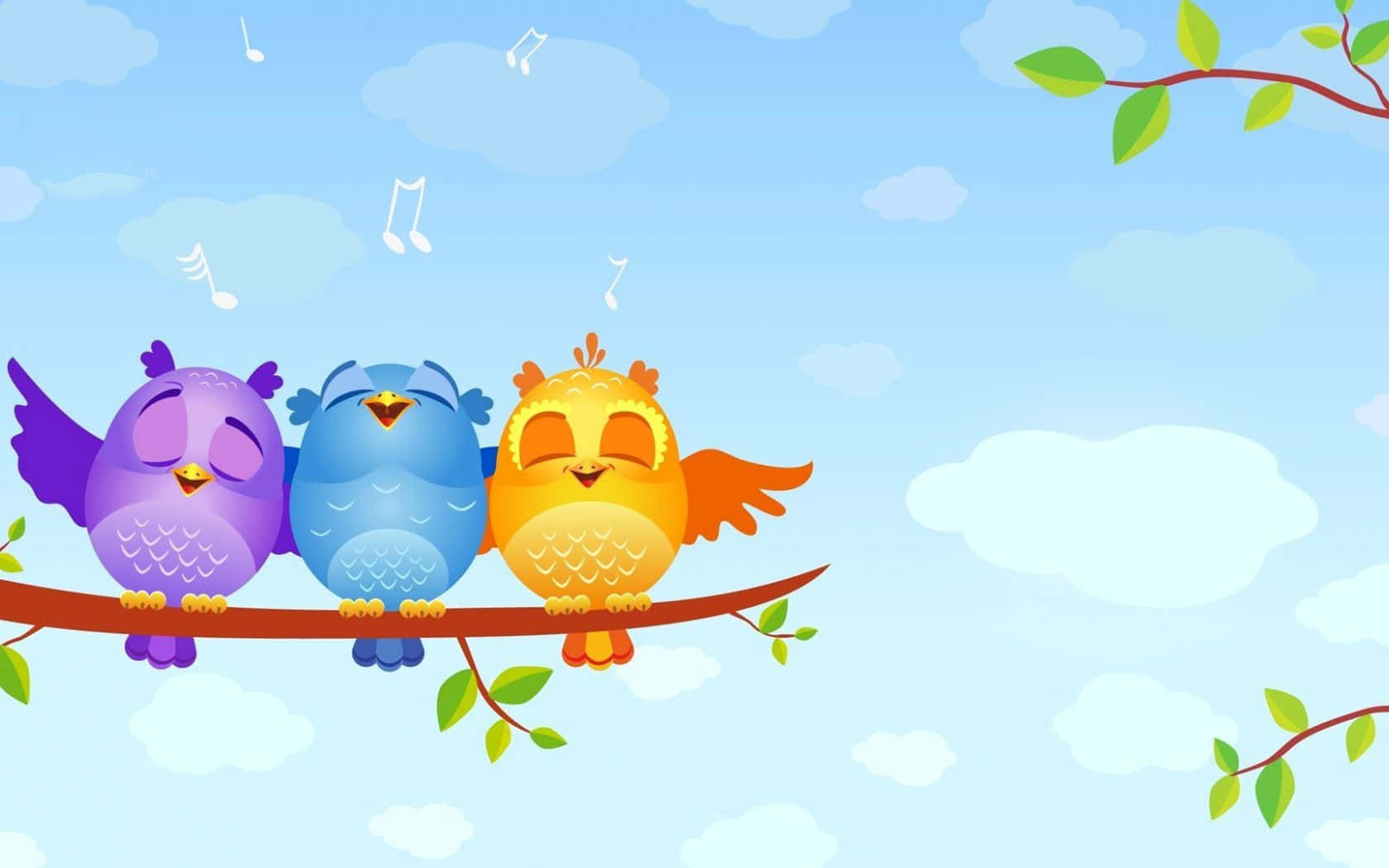 Cute Kawaii Bird Enjoying Nature Wallpaper