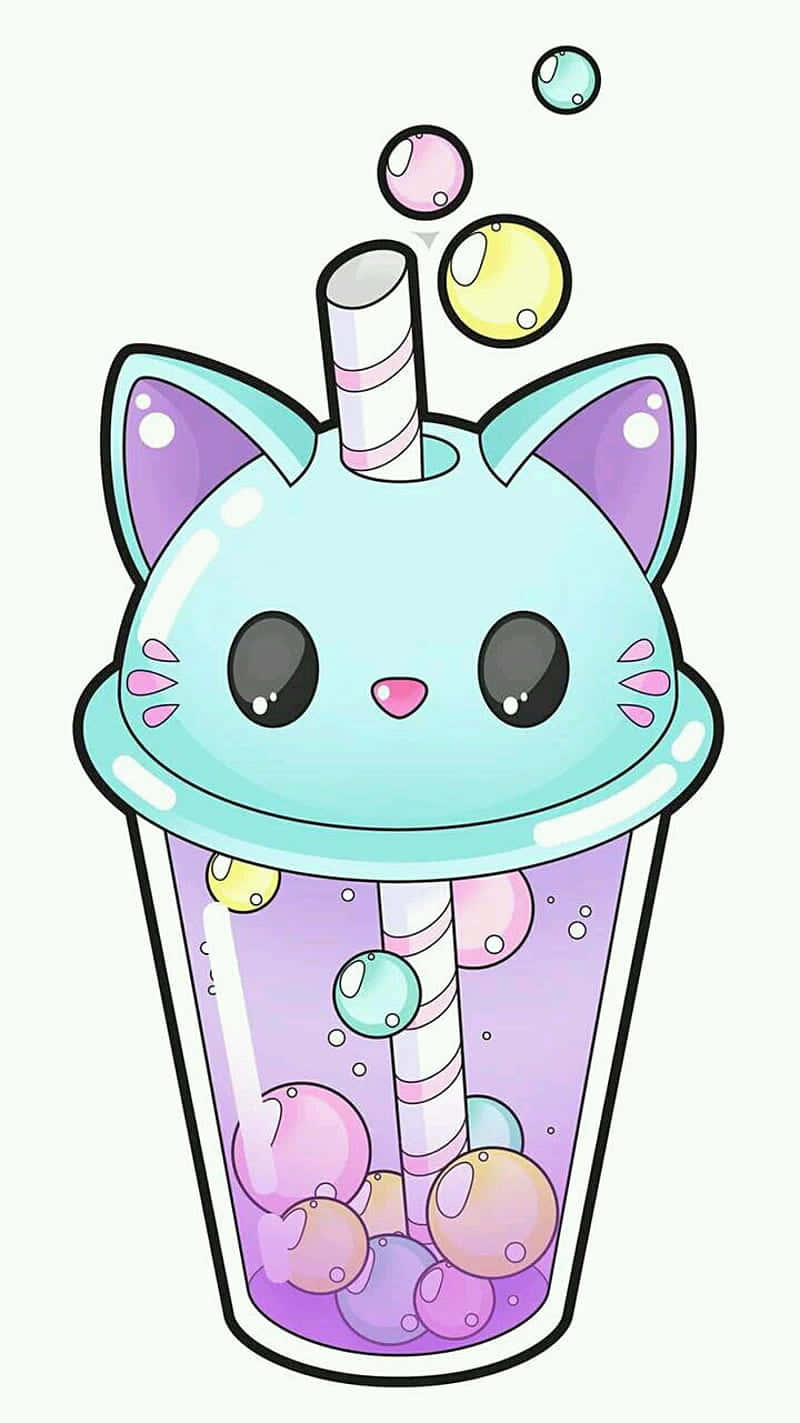 Cute Kawaii Cat Tumbler Wallpaper