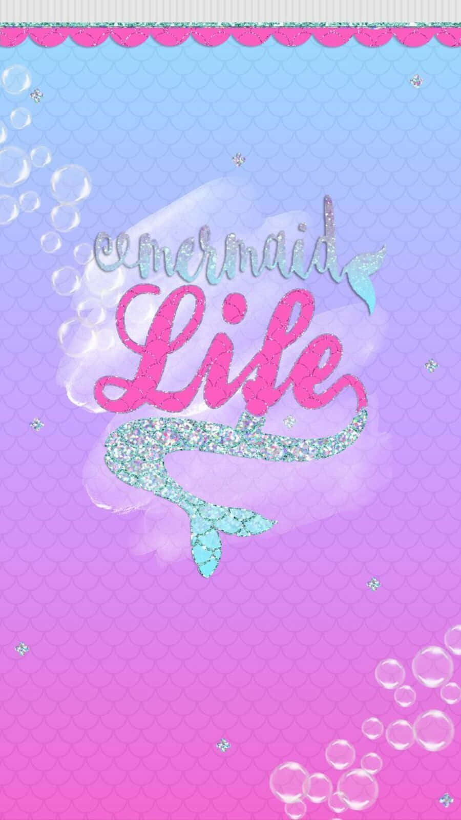 Cute Kawaii Mermaid In A Colorful Underwater World Wallpaper