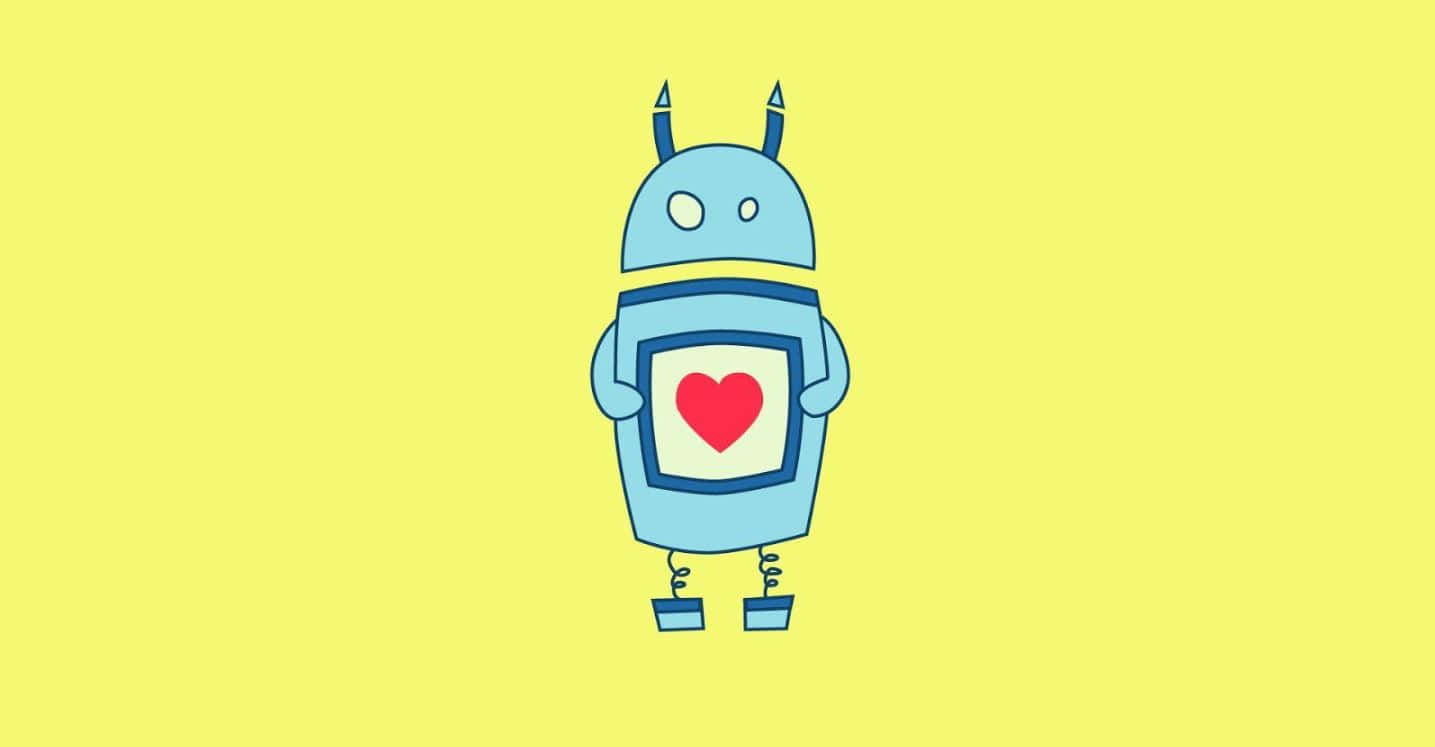 Cute Kawaii Robot Smiling Wallpaper