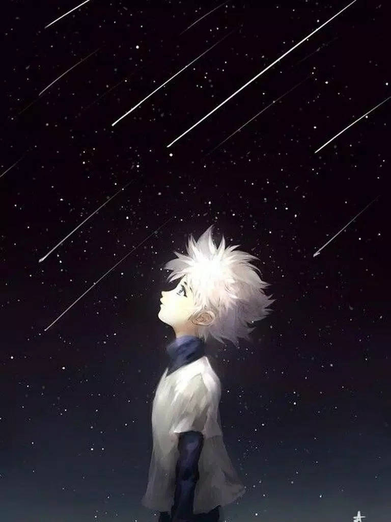 Cute Killua Falling Stars Wallpaper