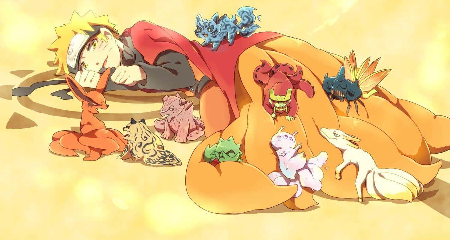 Cute Kurama And Tiny Kitsune Naruto Wallpaper