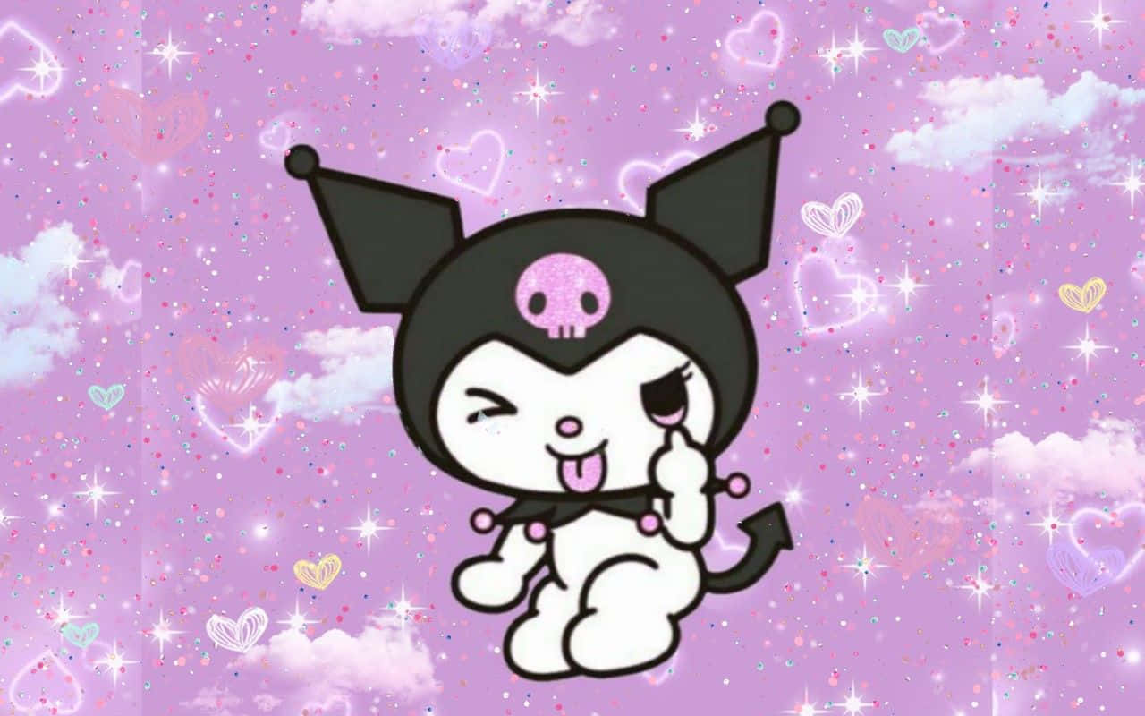 Cute Kuromi Tongue Out Wallpaper