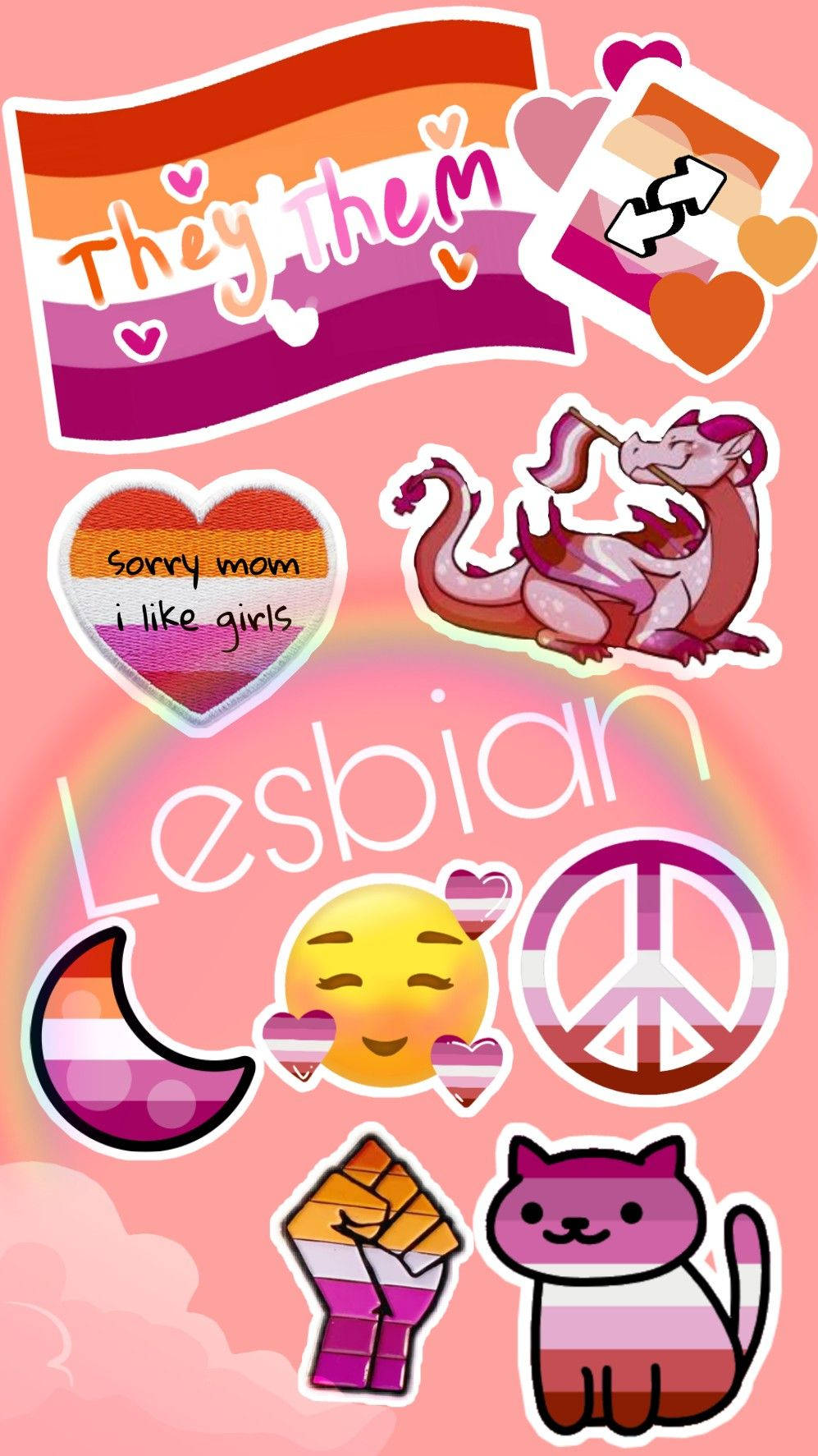 Cute Lesbian Flag Wallpaper