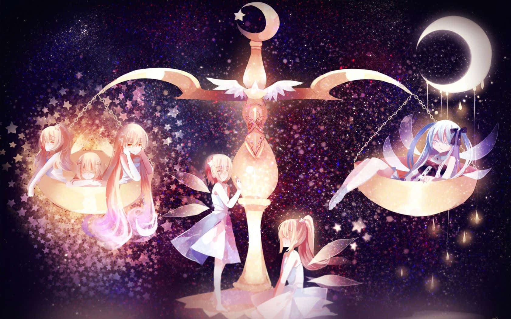 Cute Libra Fairy Aesthetic Digital Art Wallpaper