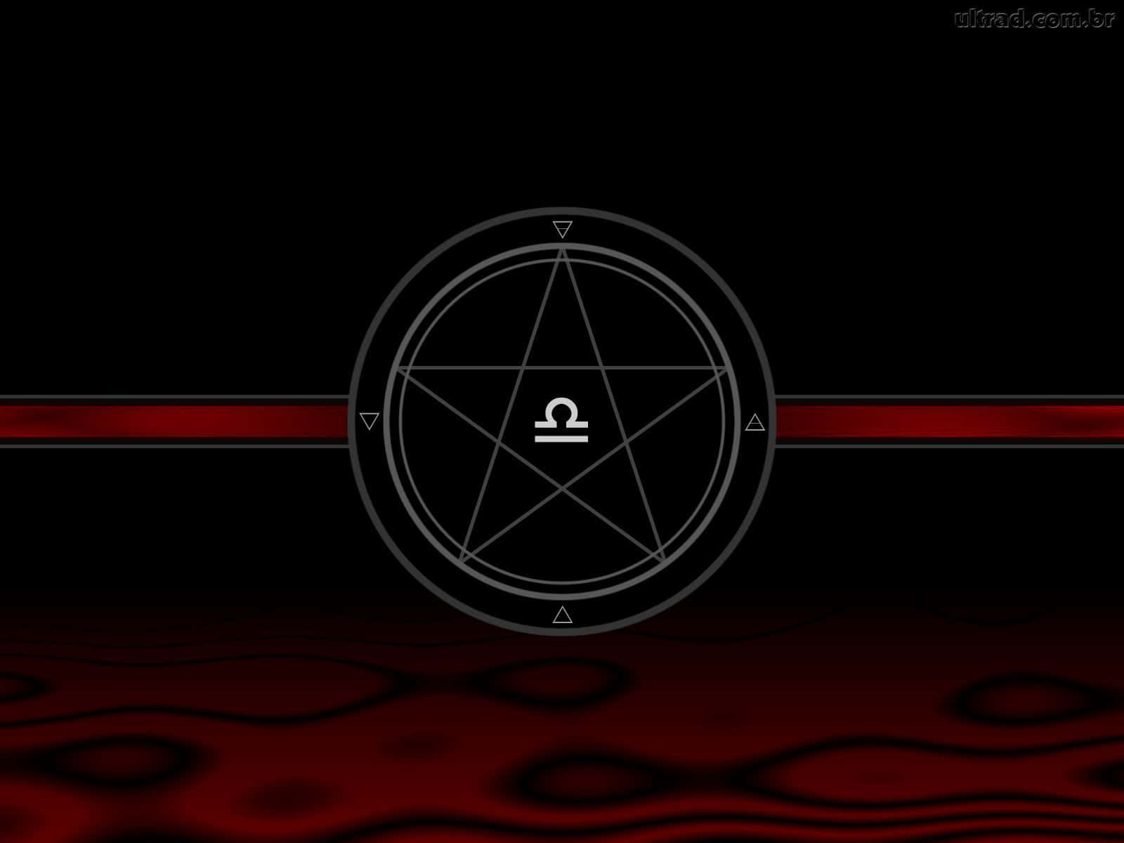 Cute Libra Zodiac Symbol In Pentagram Wallpaper