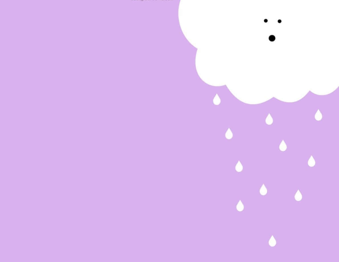 Cute Light Purple Raining Cloud Wallpaper