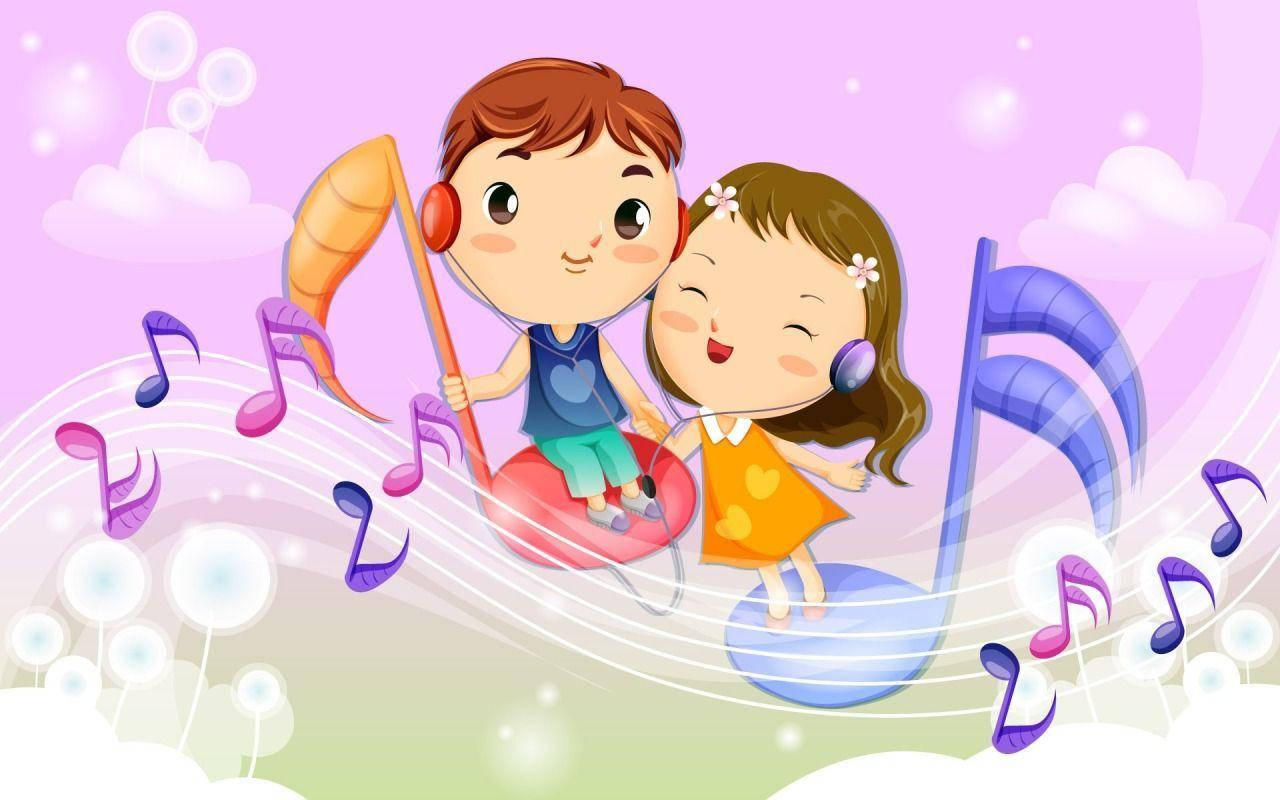 Cute Love Musical Notes Wallpaper